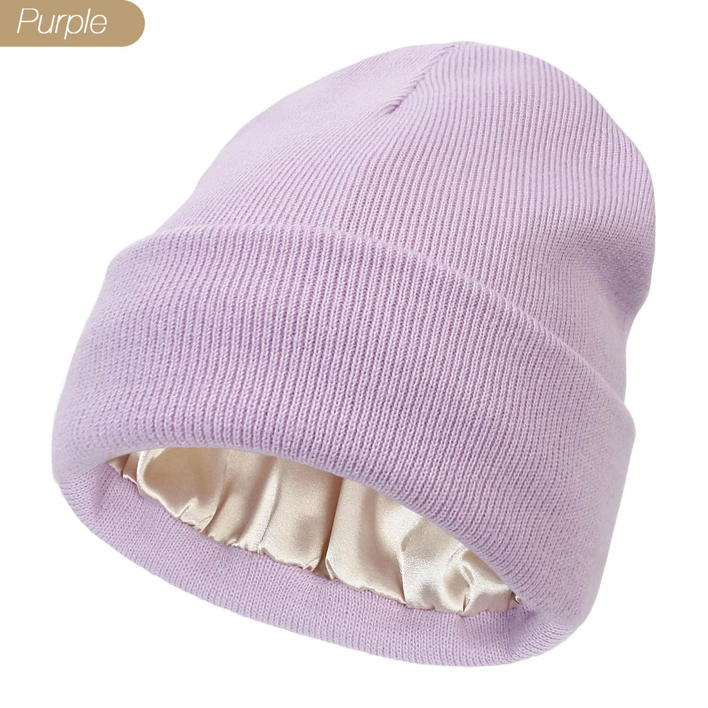 Protect your hair with our silky satin lined beanie winter