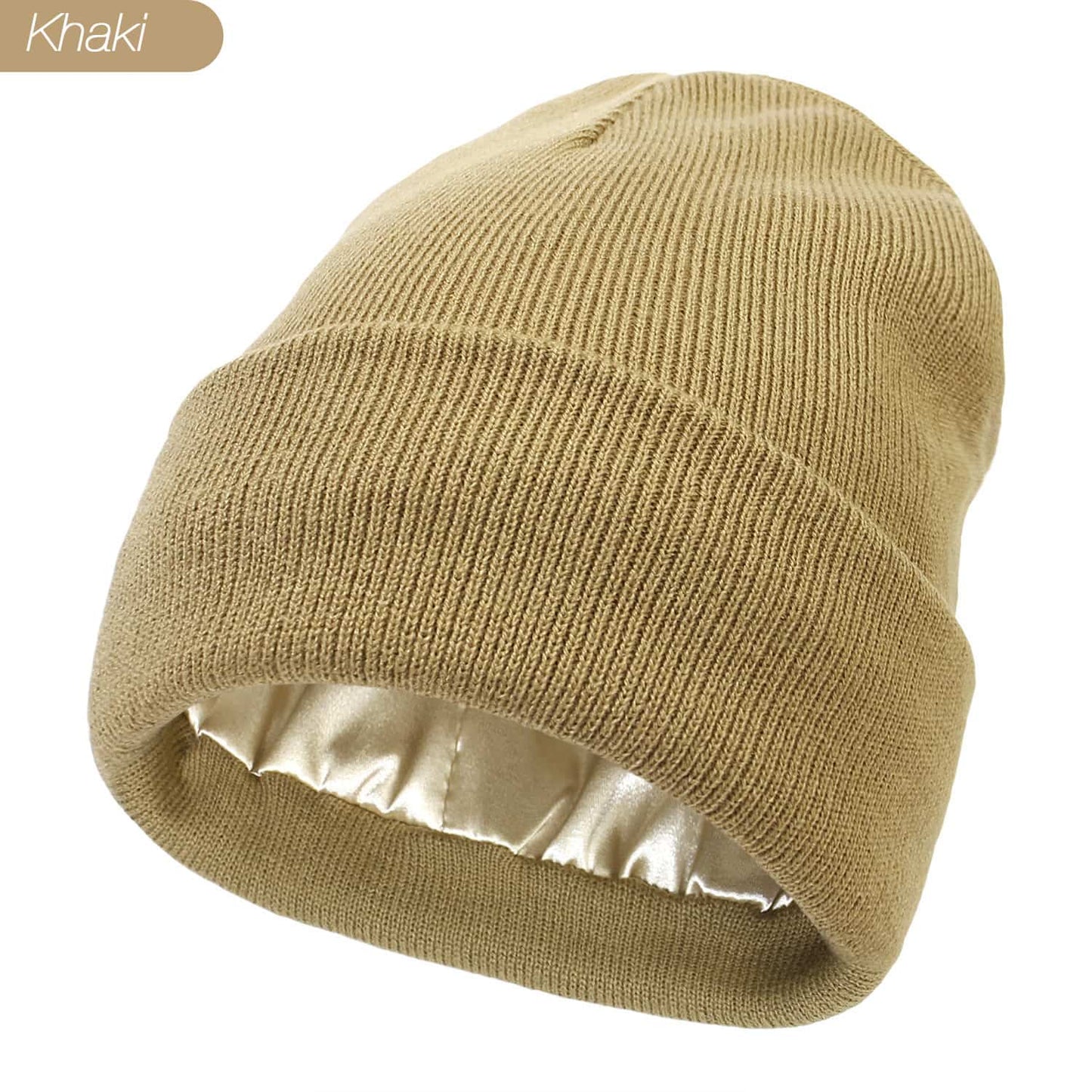 Protect your hair with our silky satin lined beanie winter