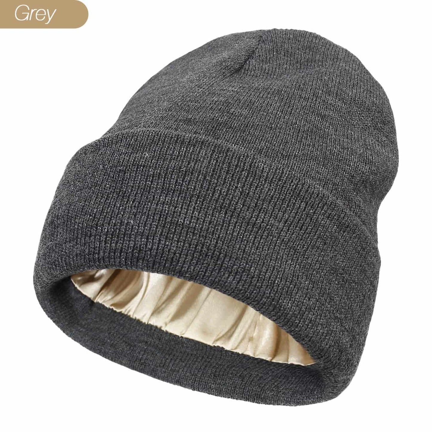 Protect your hair with our silky satin lined beanie winter