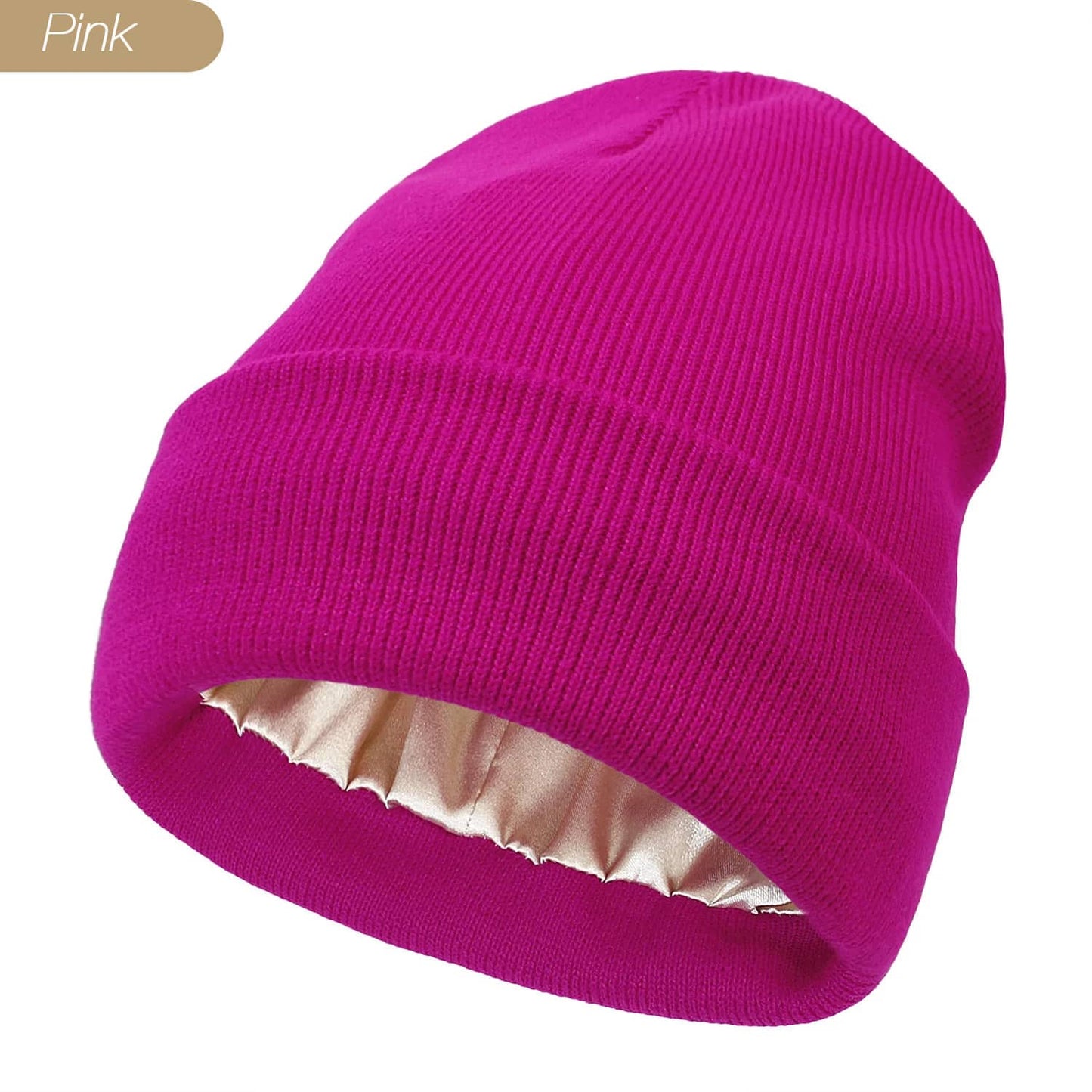 Protect your hair with our silky satin lined beanie winter