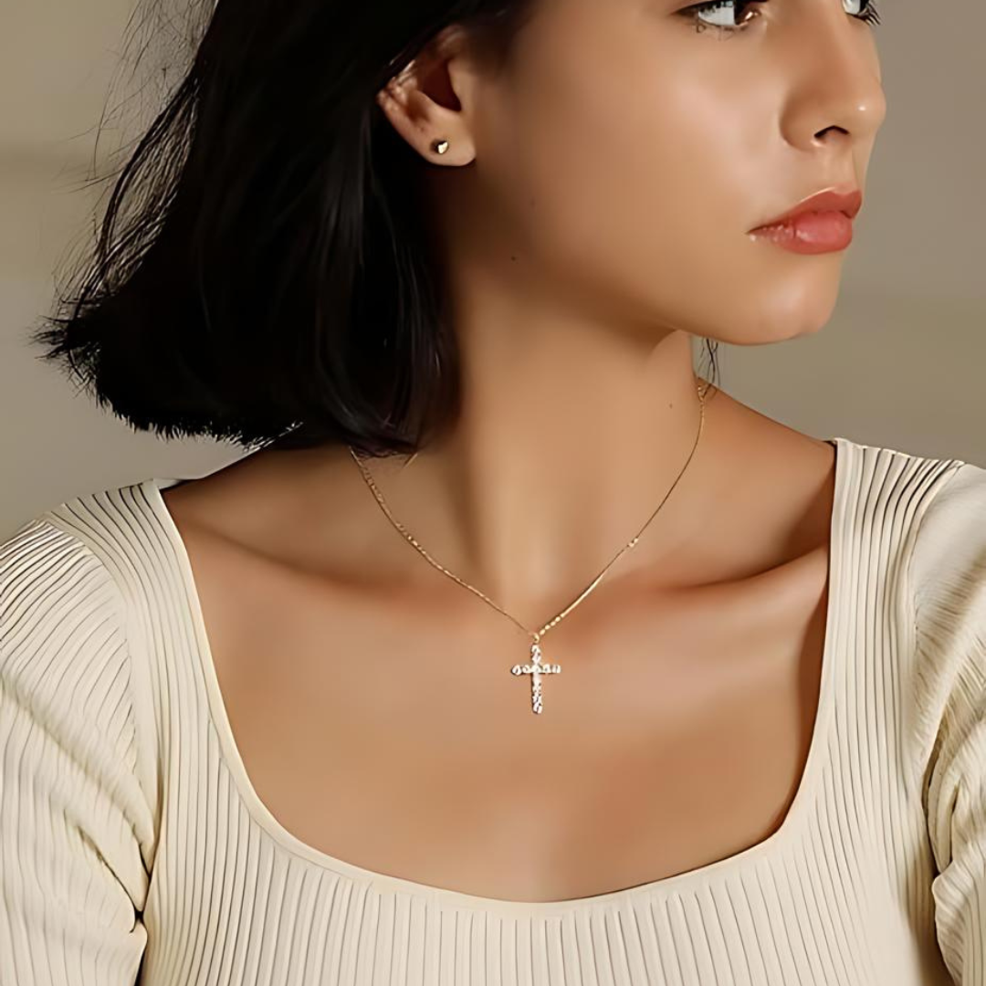 Devotia™ - 14K Gold Plated Cross Necklace