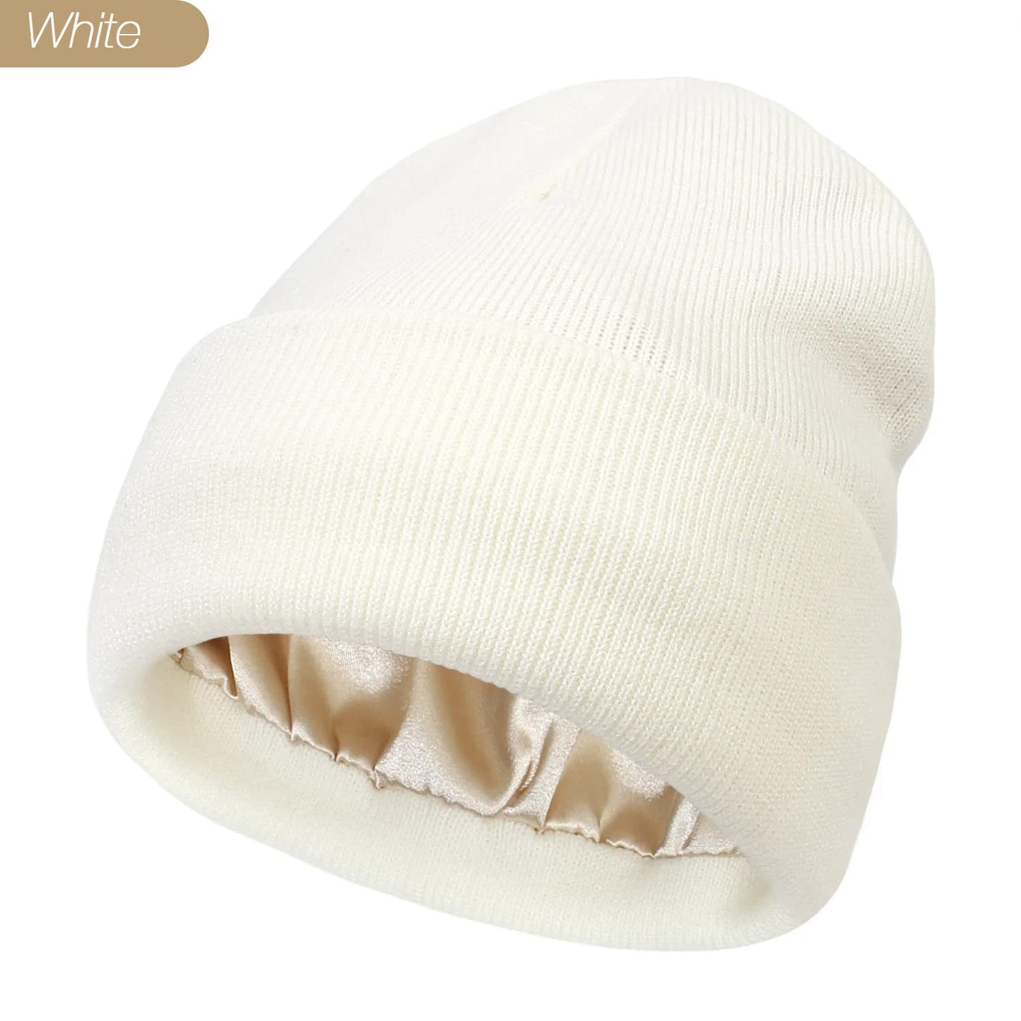 Protect your hair with our silky satin lined beanie winter